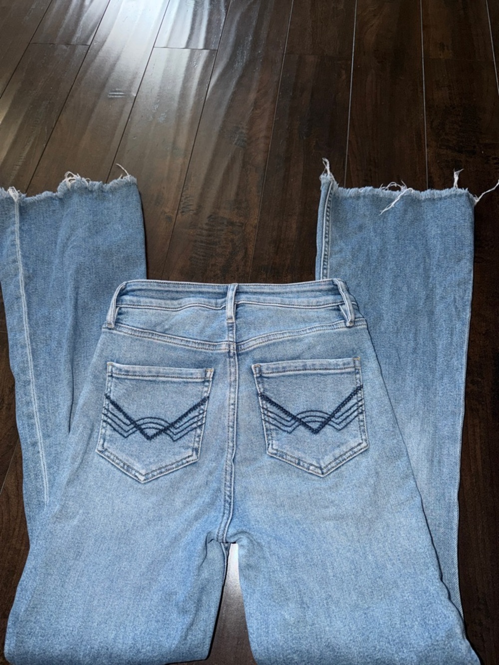 Idyllwind Light Blue Flared Jeans with Embroidered Back Pockets